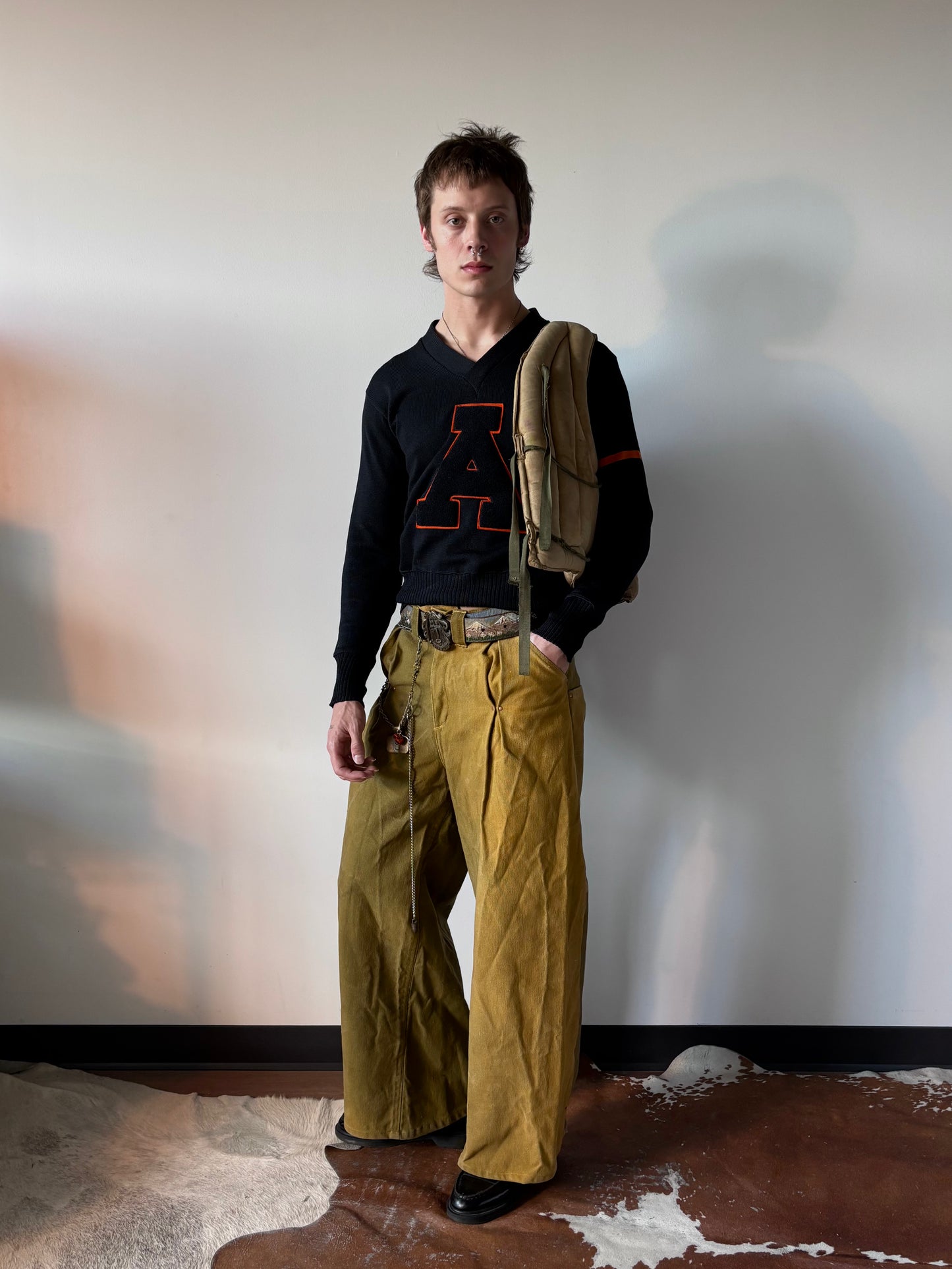 1:1 Pleated Duck Canvas Barrel Leg Pants (32" x 31")
