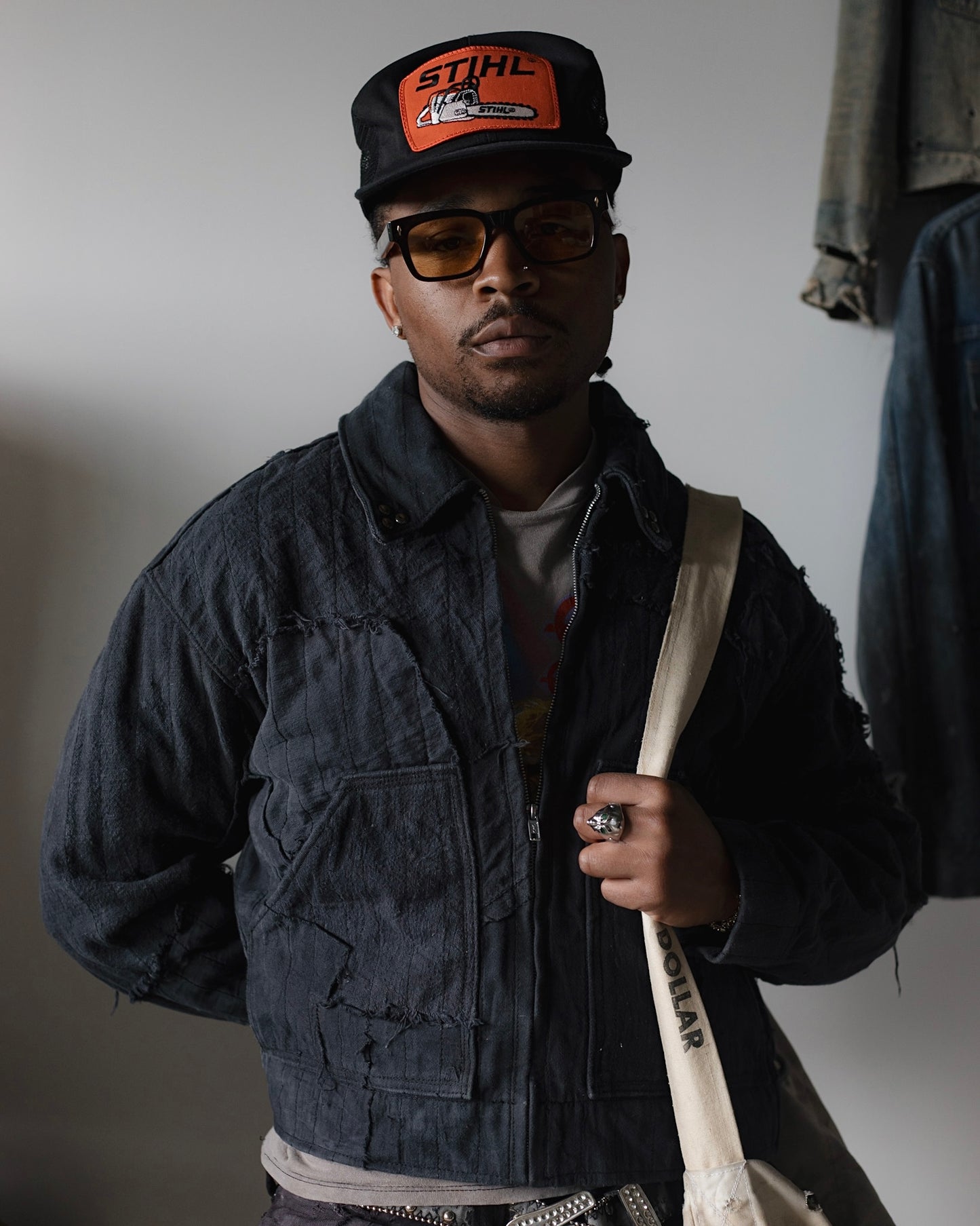 1:1 Overdyed Black 'Crust' Workwear Jacket (L)