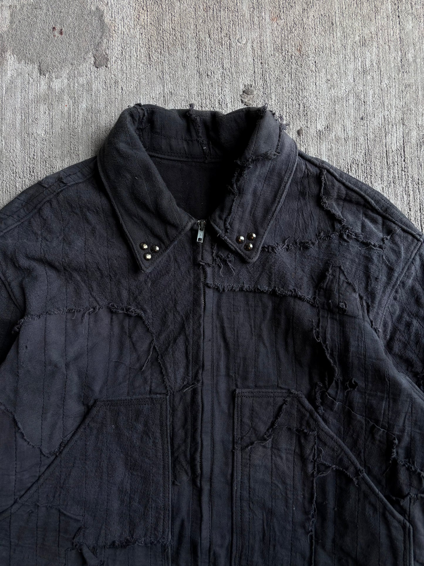 1:1 Overdyed Black 'Crust' Workwear Jacket (L)