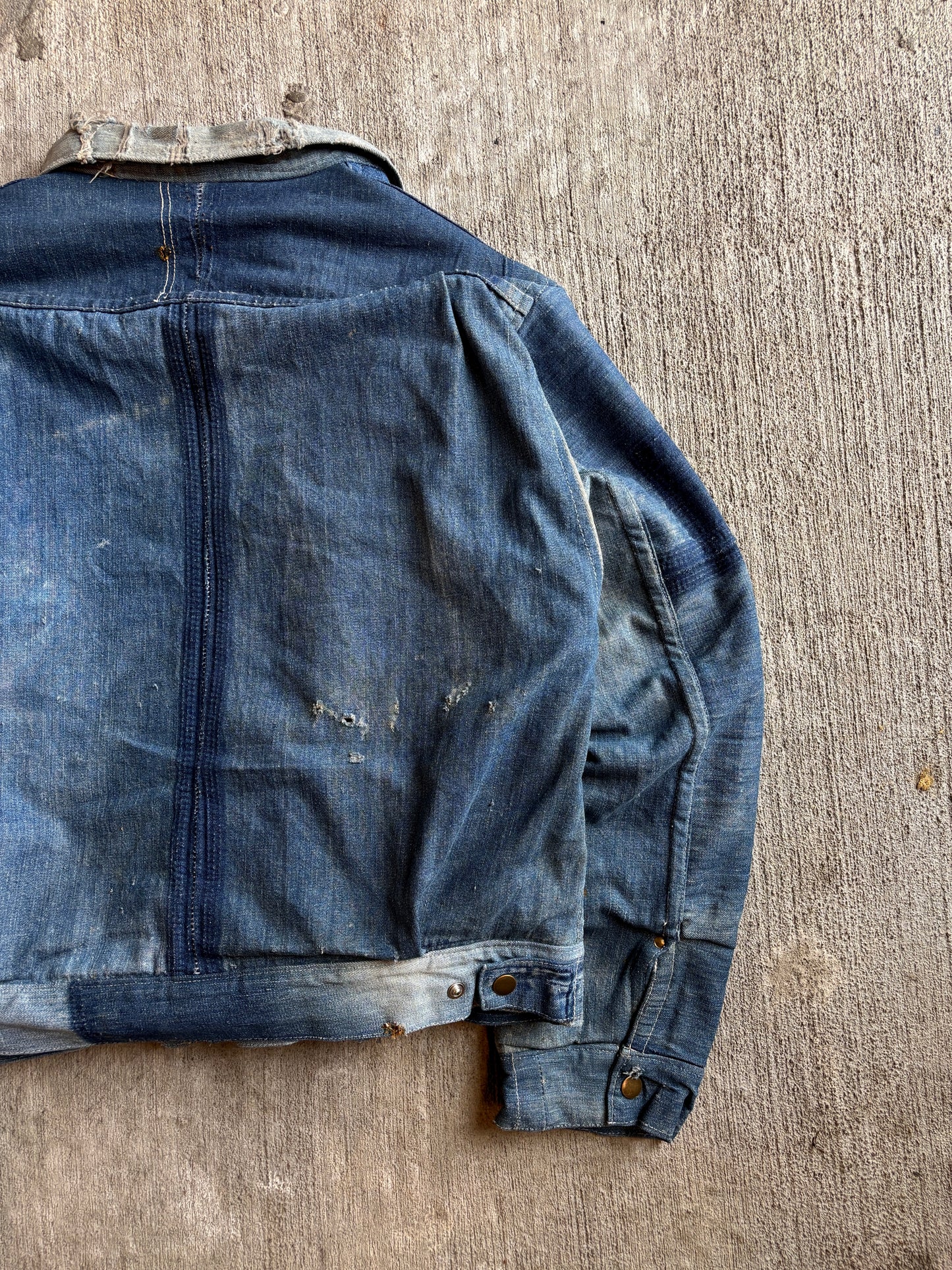 1:1 Denim Triple Pleated 'CRUST' Jacket (L)