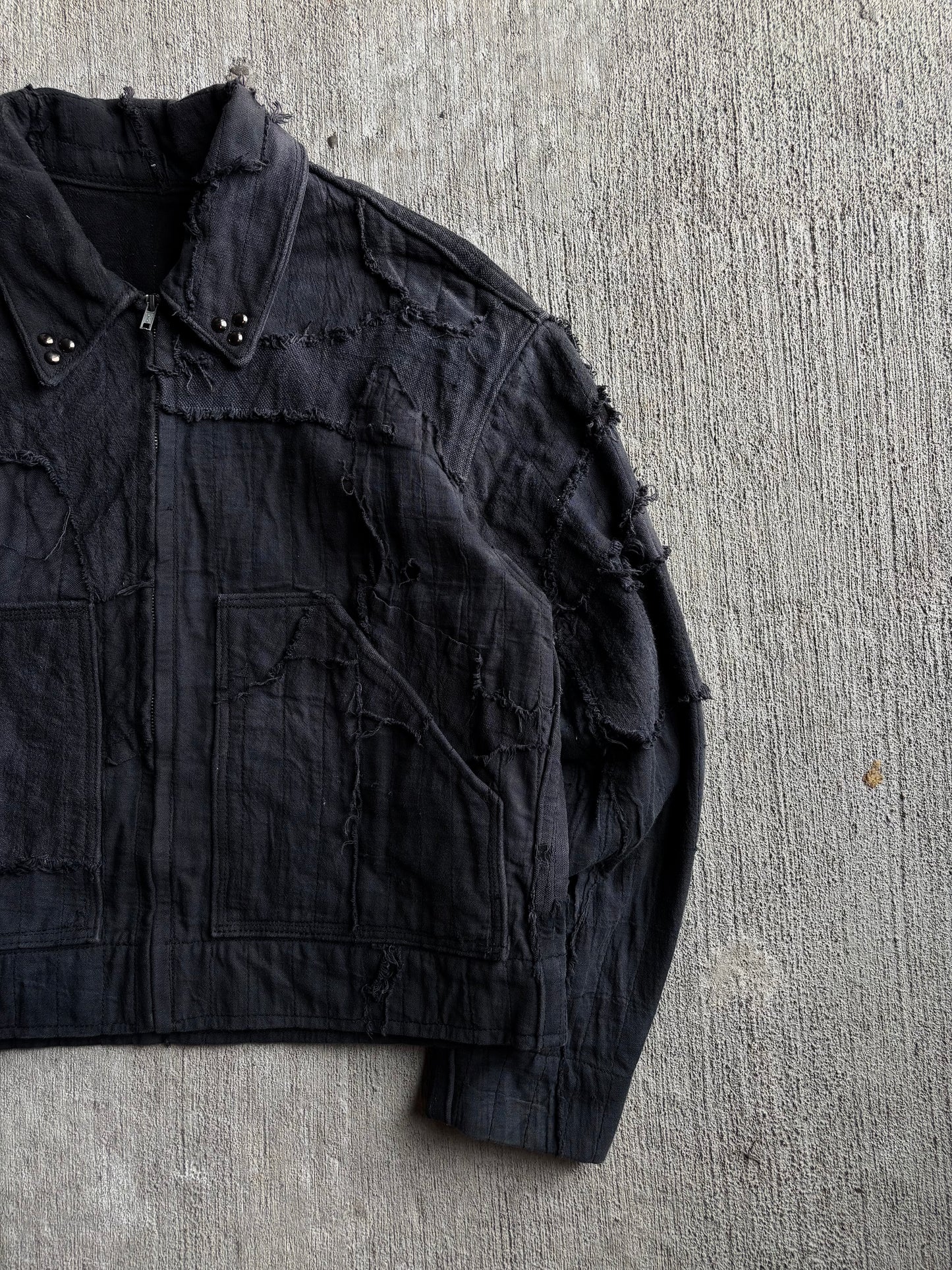 1:1 Overdyed Black 'Crust' Workwear Jacket (L)