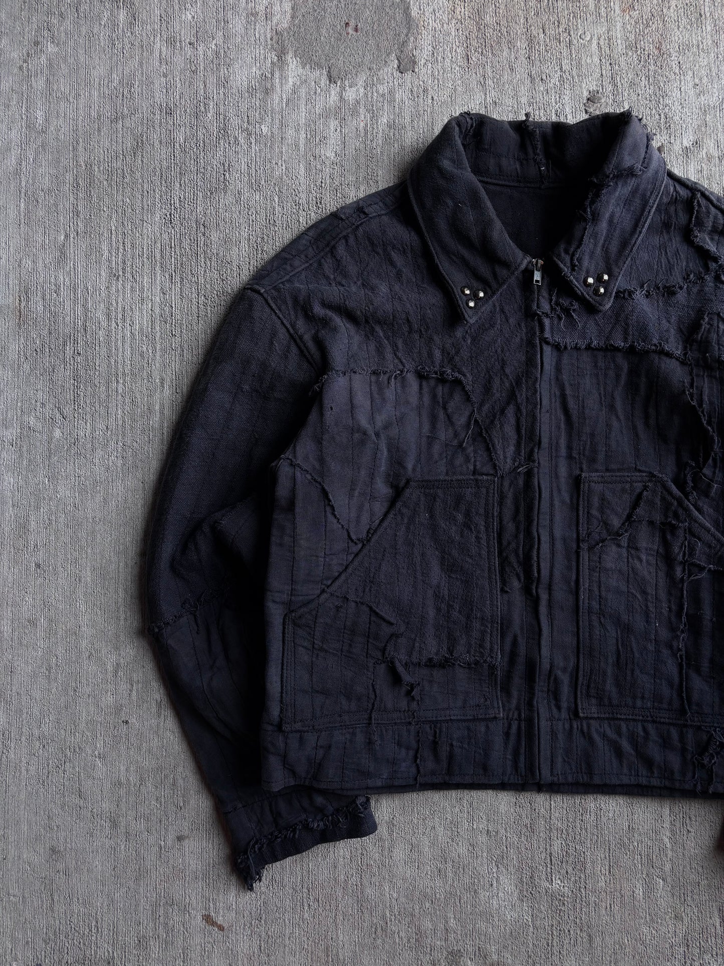 1:1 Overdyed Black 'Crust' Workwear Jacket (L)