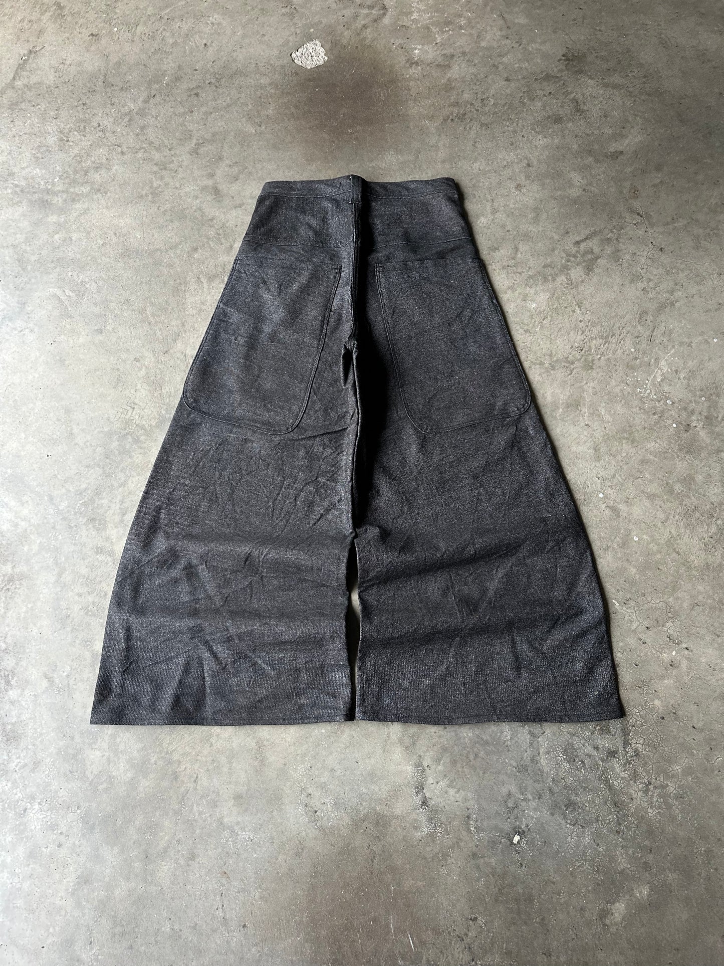 1:1 Raw Black Denim JNCO Style Rave Pant (32" x 30")