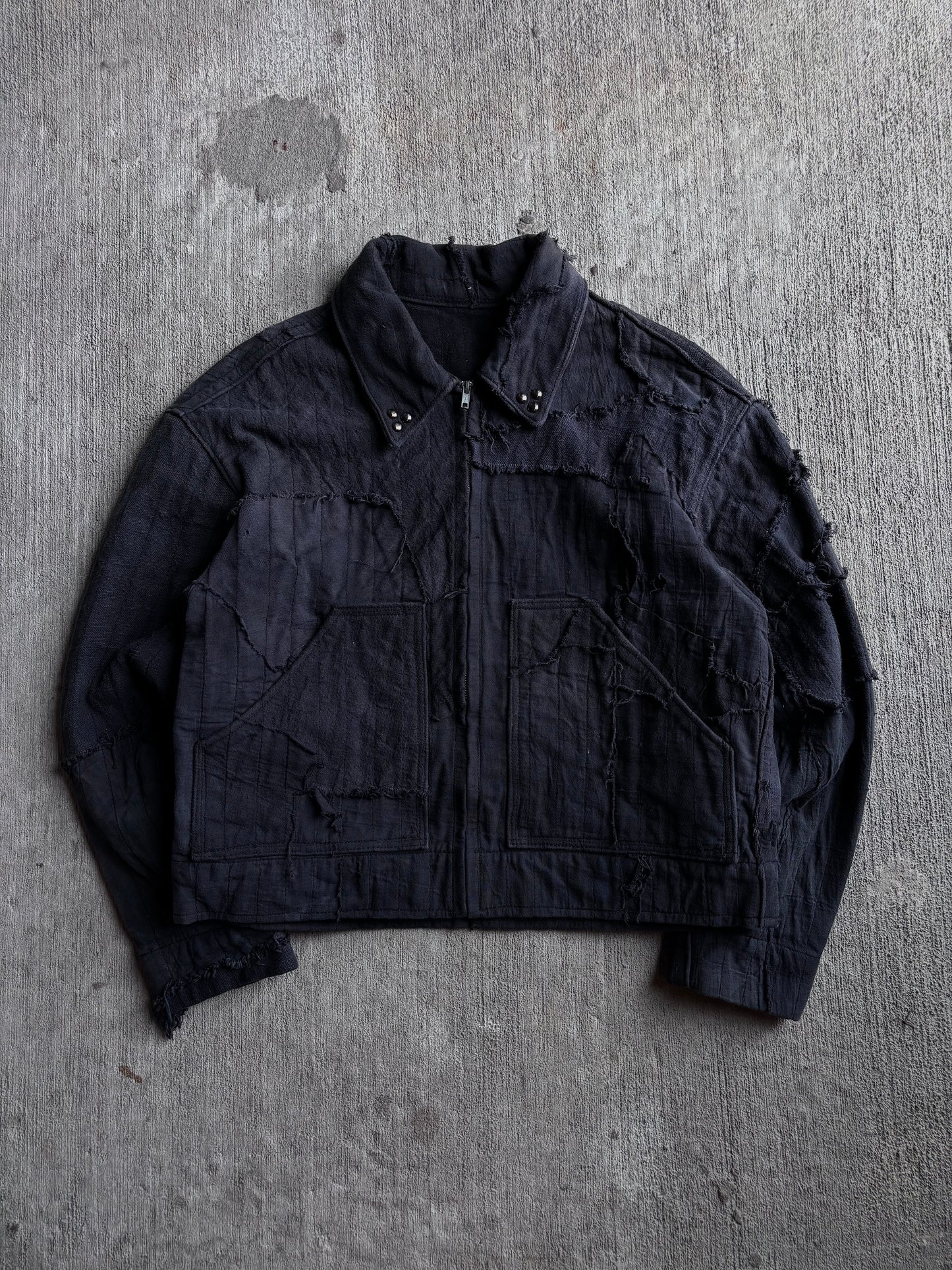 1:1 Overdyed Black 'Crust' Workwear Jacket (L)