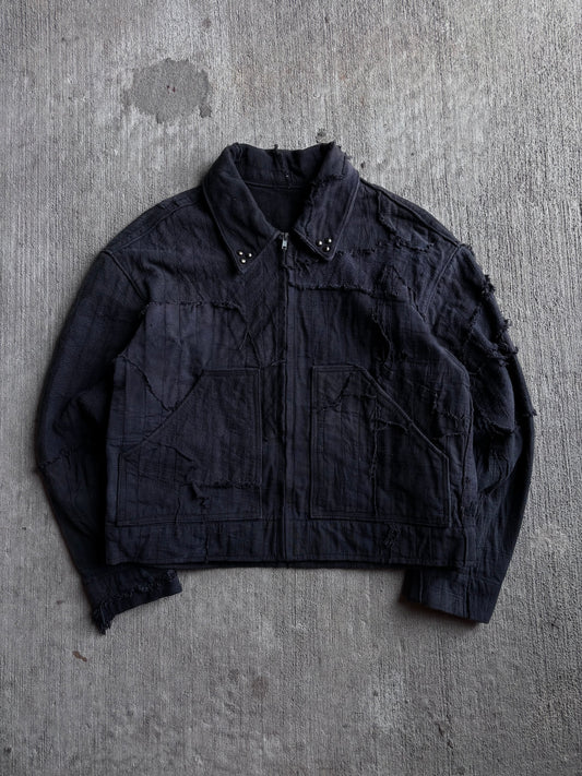 1:1 Overdyed Black 'Crust' Workwear Jacket (L)