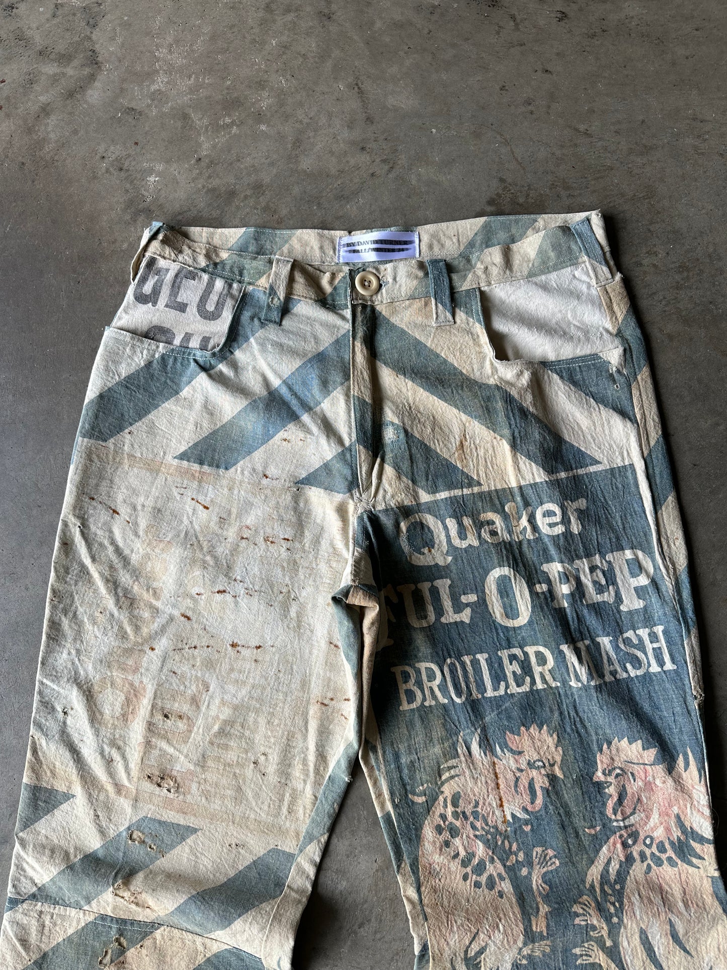 1:1 Quaker Ful-O-Pep Feedsack Flared Pants (32" x 31")