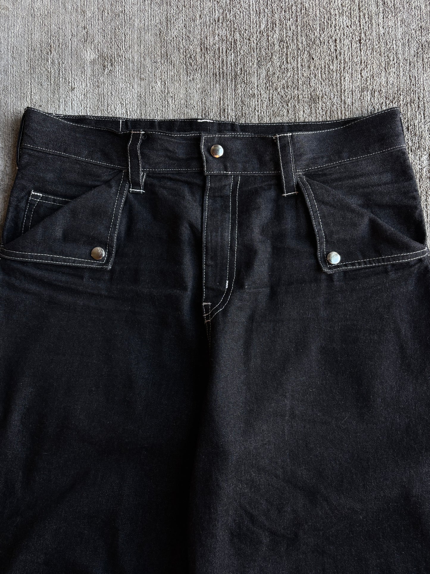 1:1 Black Denim Long Shorts (35" x 14")