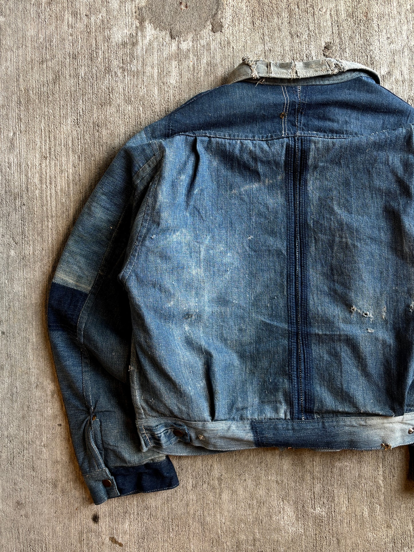 1:1 Denim Triple Pleated 'CRUST' Jacket (L)