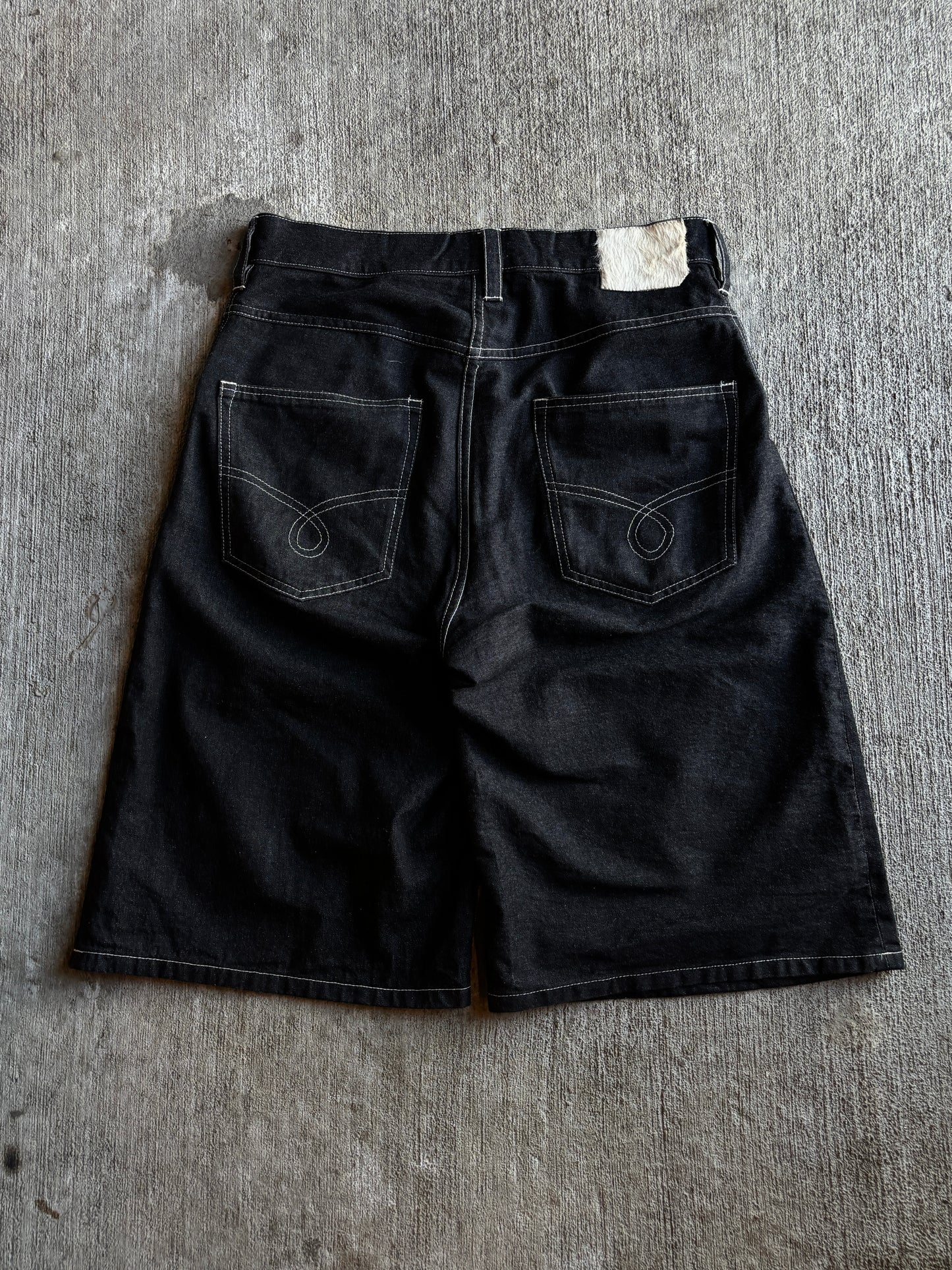 1:1 Black Denim Long Shorts (35" x 14")