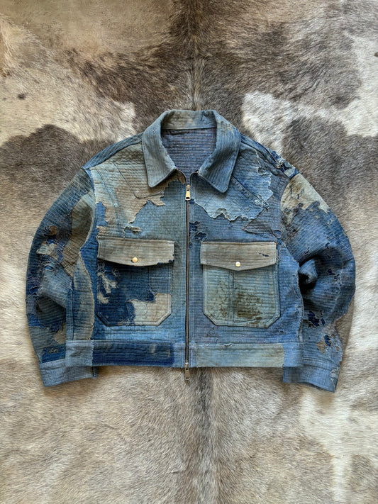 1:1 Bando Denim Jacket Using 20s-40s Denim Scrap (L)