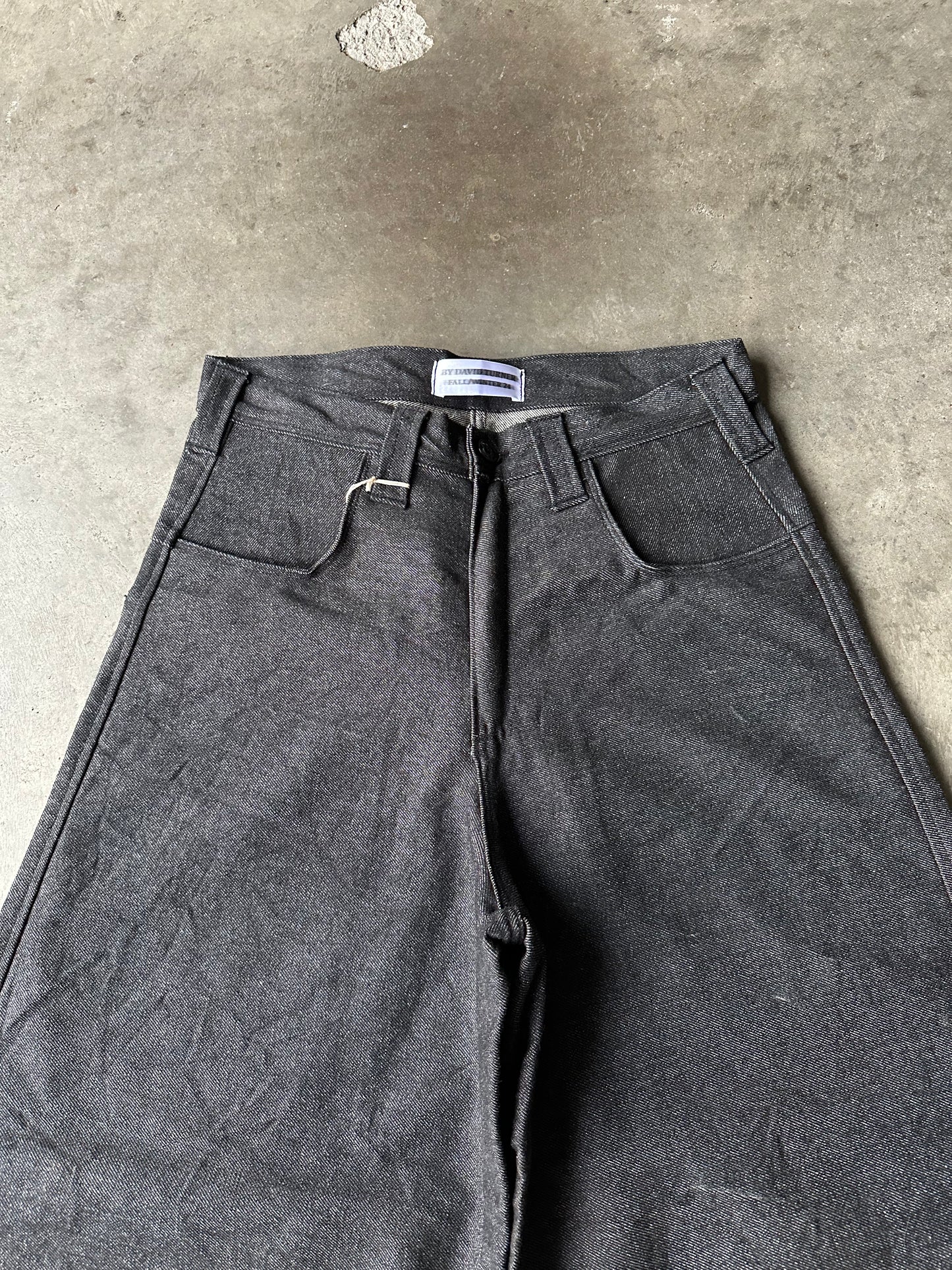 1:1 Raw Black Denim JNCO Style Rave Pant (32" x 30")