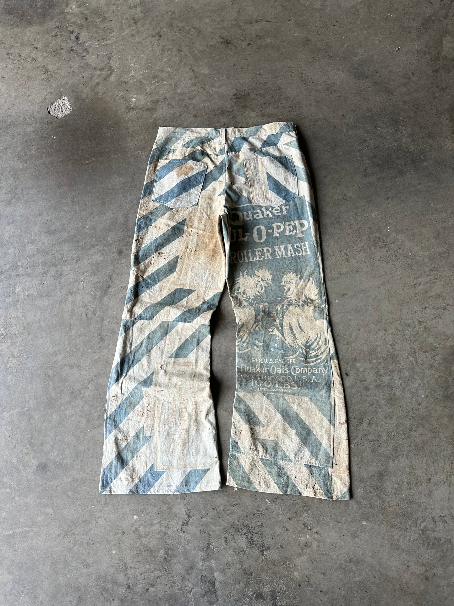 1:1 Quaker Ful-O-Pep Feedsack Flared Pants (32" x 31")