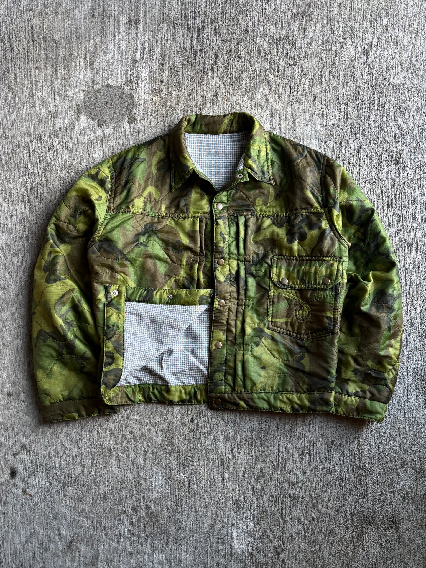 1:1 Woodland Camo Poncho Liner T1 Jacket (L)