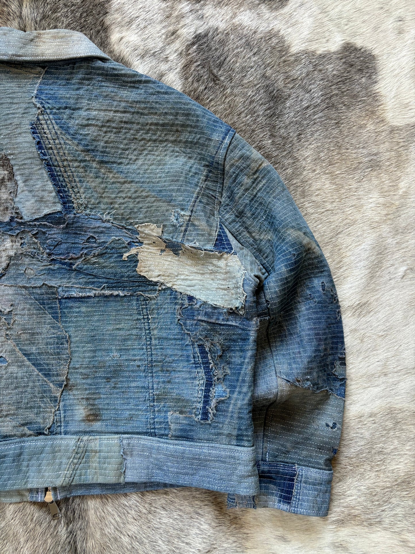 1:1 Bando Denim Jacket Using 20s-40s Denim Scrap (L)