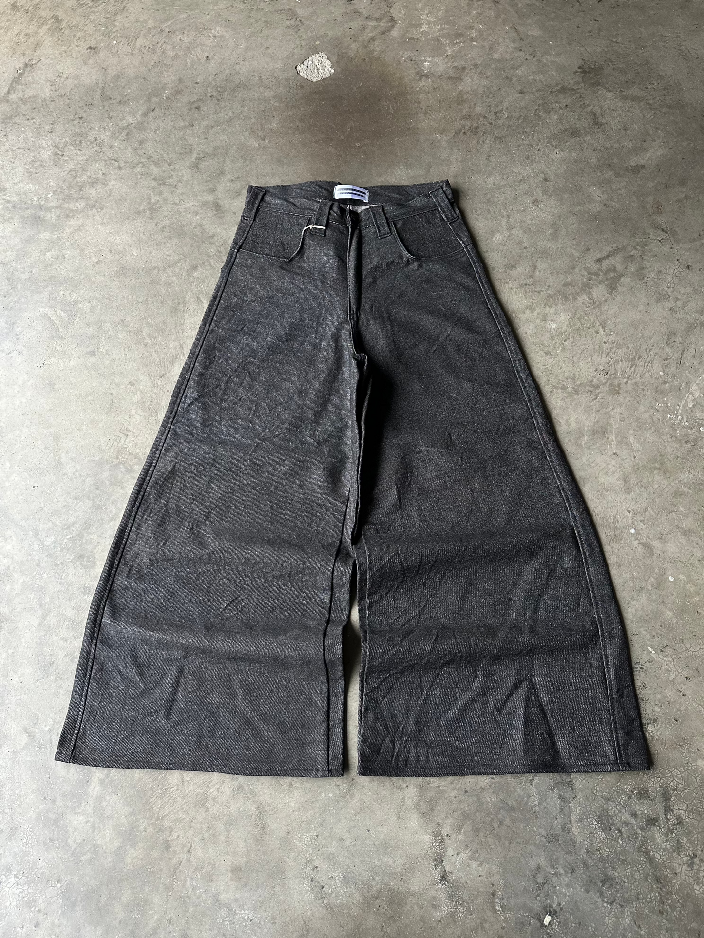 1:1 Raw Black Denim JNCO Style Rave Pant (32" x 30")