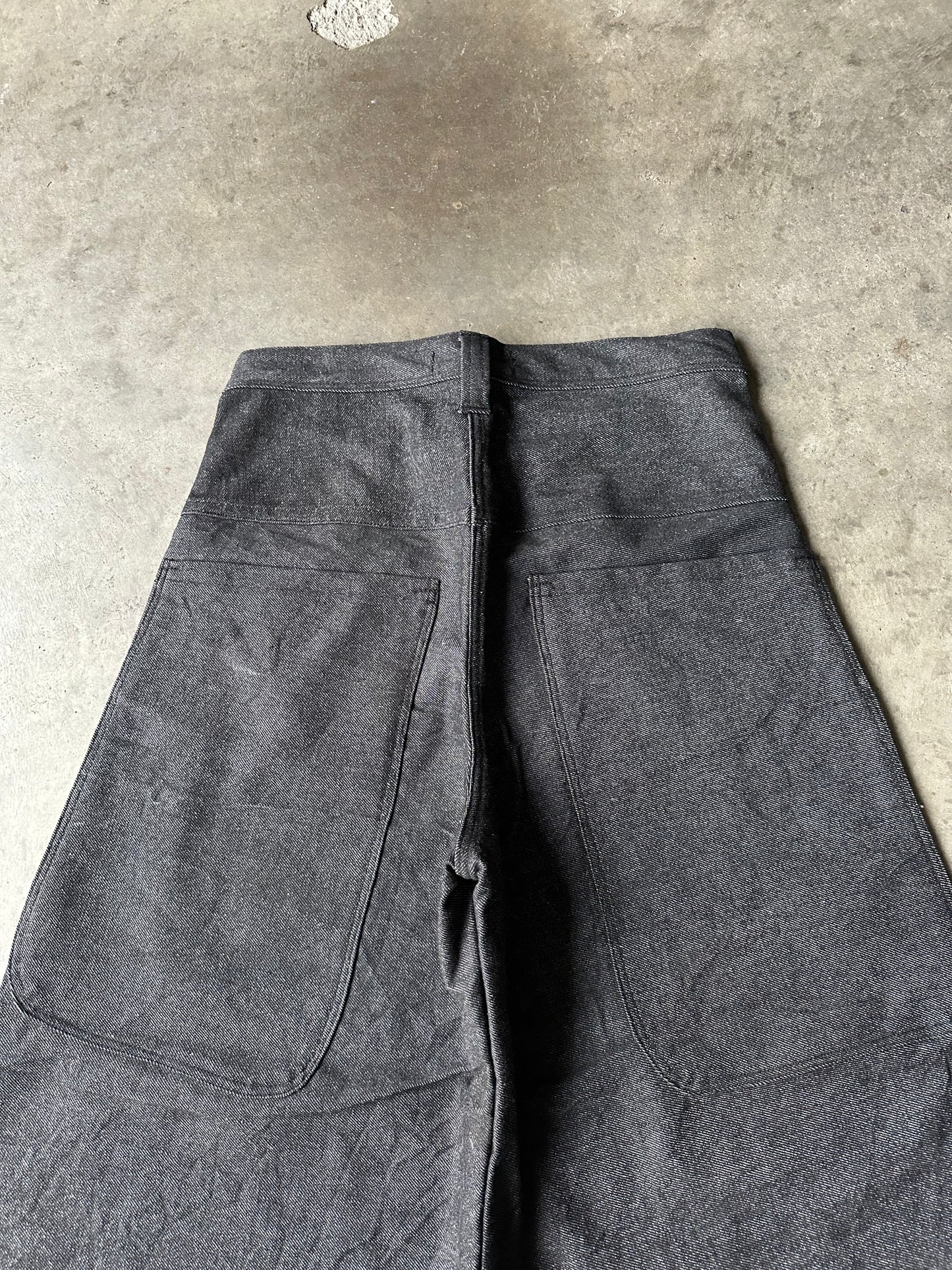 1:1 Raw Black Denim JNCO Style Rave Pant (32" x 30")