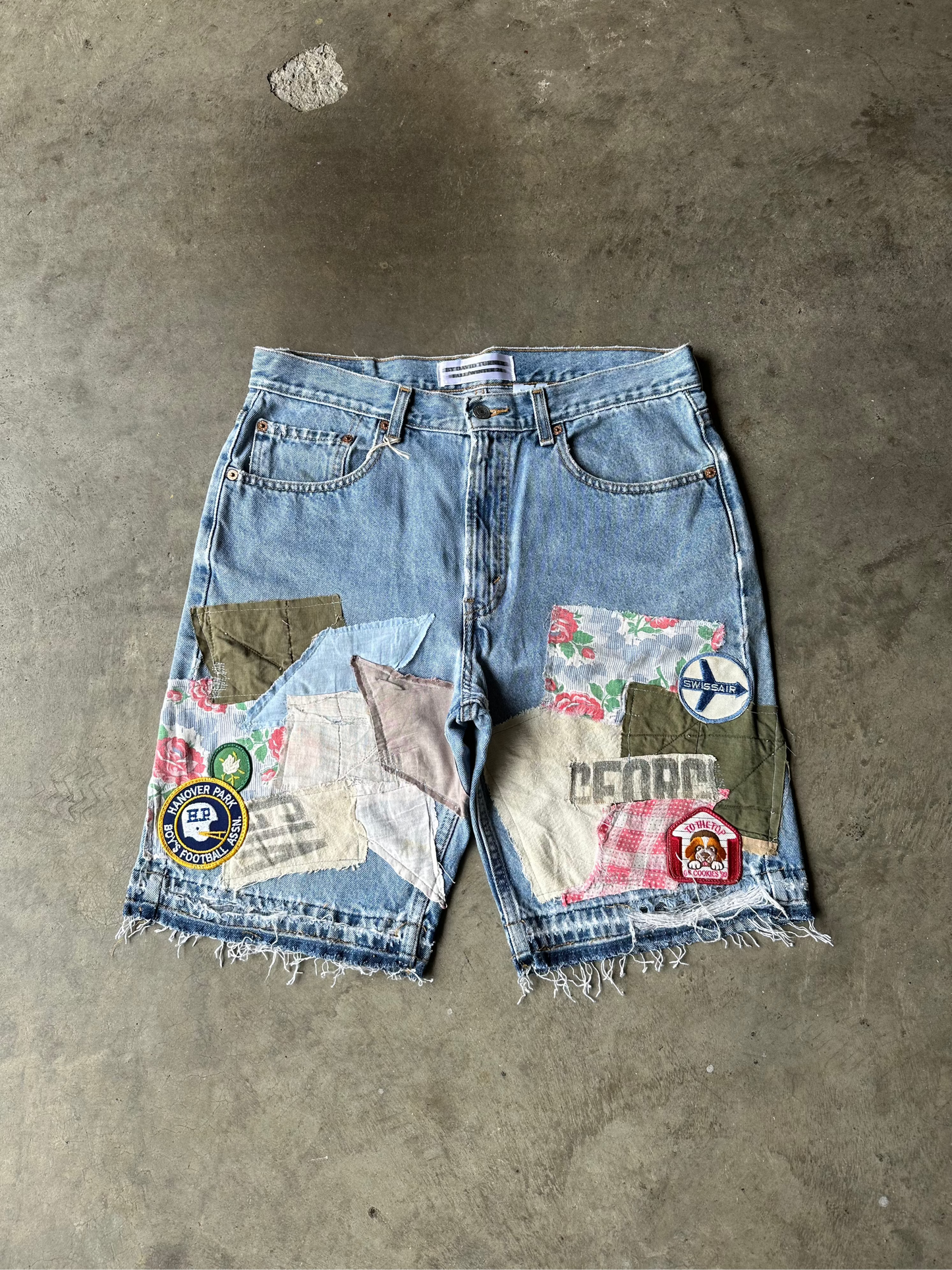 1:1 Vintage Scrap Denim Shorts (32)