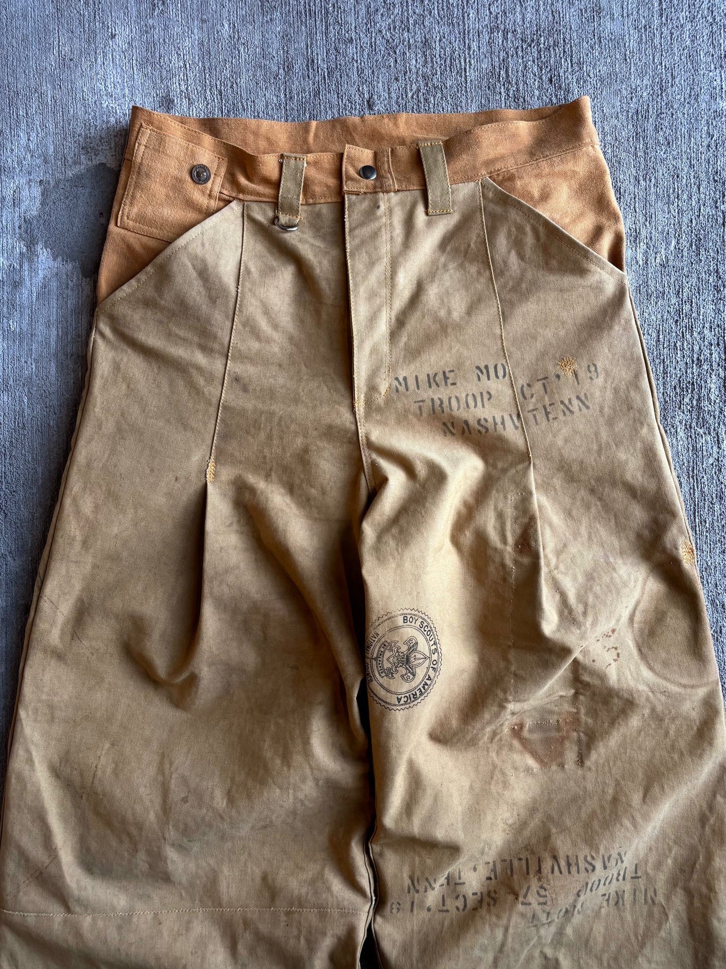 1:1 Pleated 'Boy Scout' Waxed Canvas Pants (33" x 29")