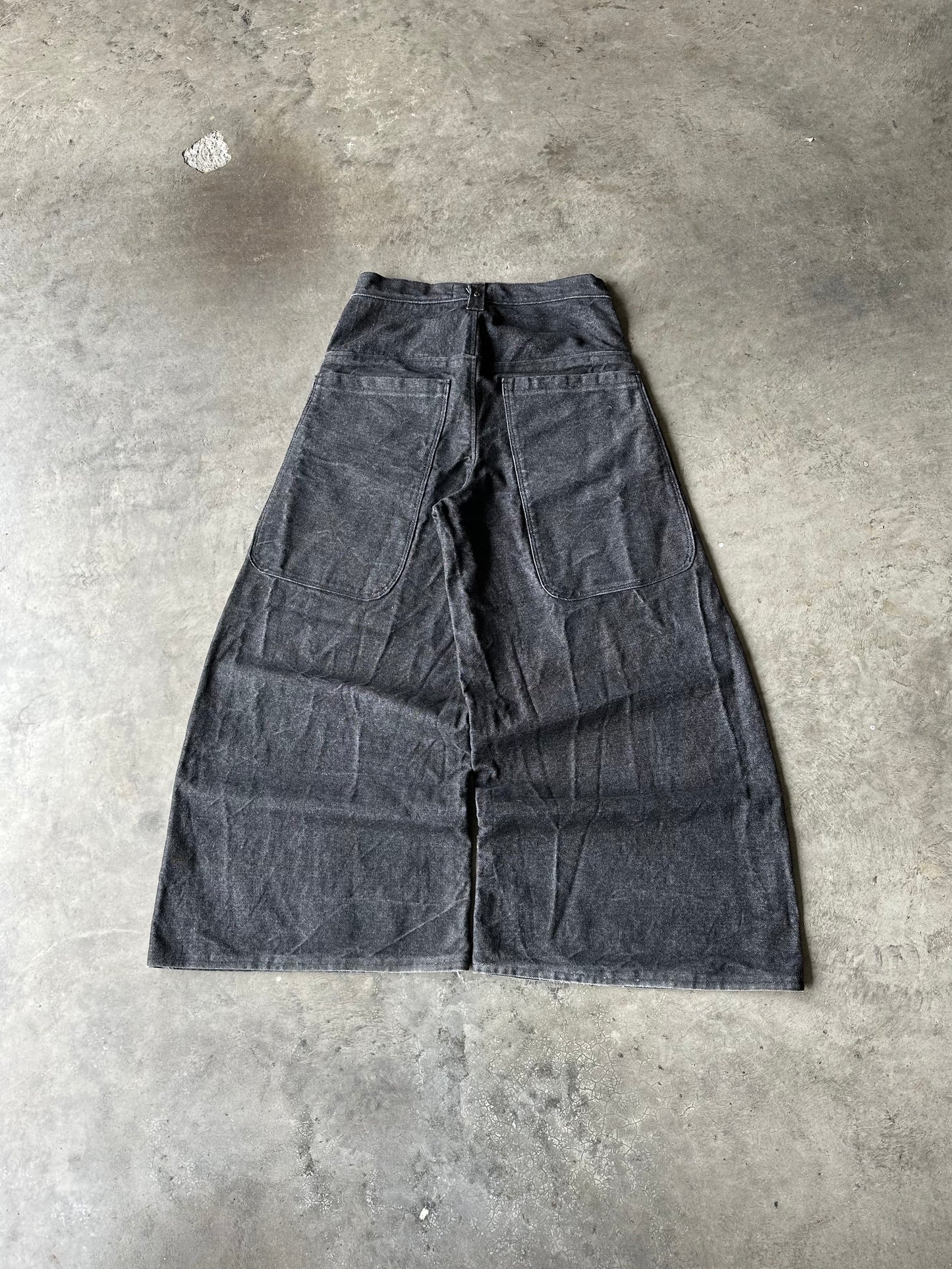 1:1 Raw Black Denim JNCO Style Rave Pant w/ Studs (31" x 29")