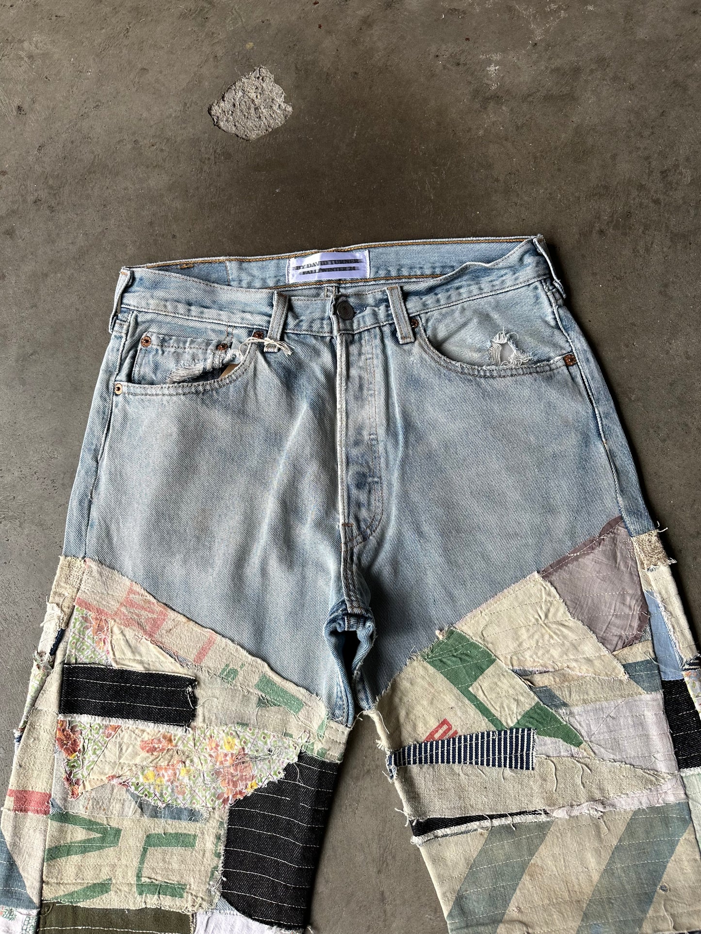 1:1 Mixed Vintage Scrap Stacked Denim (25" x 32")