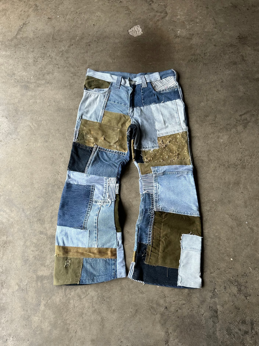 1:1 Fear & Loathing Patchwork Flared Pants (34" x 32")