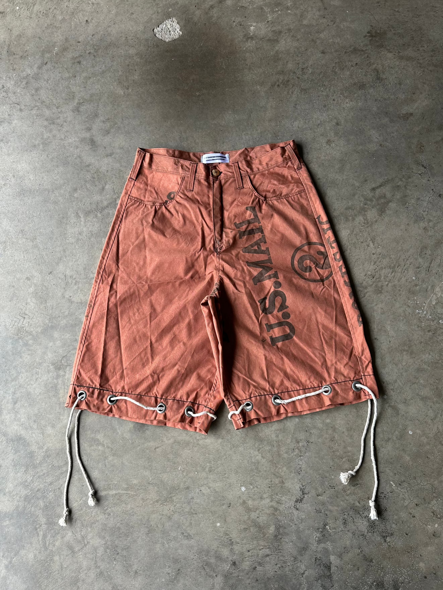 1:1 Burnt Orange Mailbag Baggy Shorts (33)