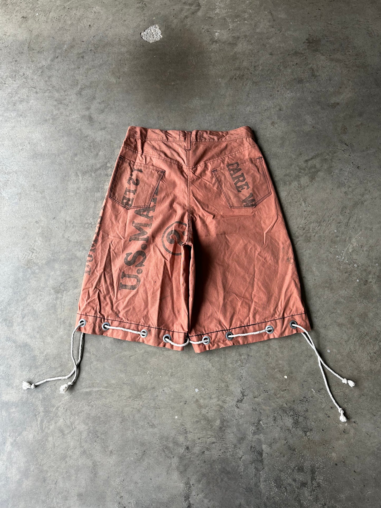 1:1 Burnt Orange Mailbag Baggy Shorts (33)