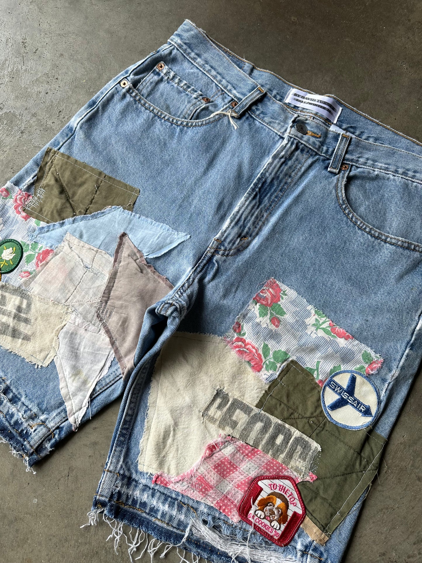 1:1 Vintage Scrap Denim Shorts (32)